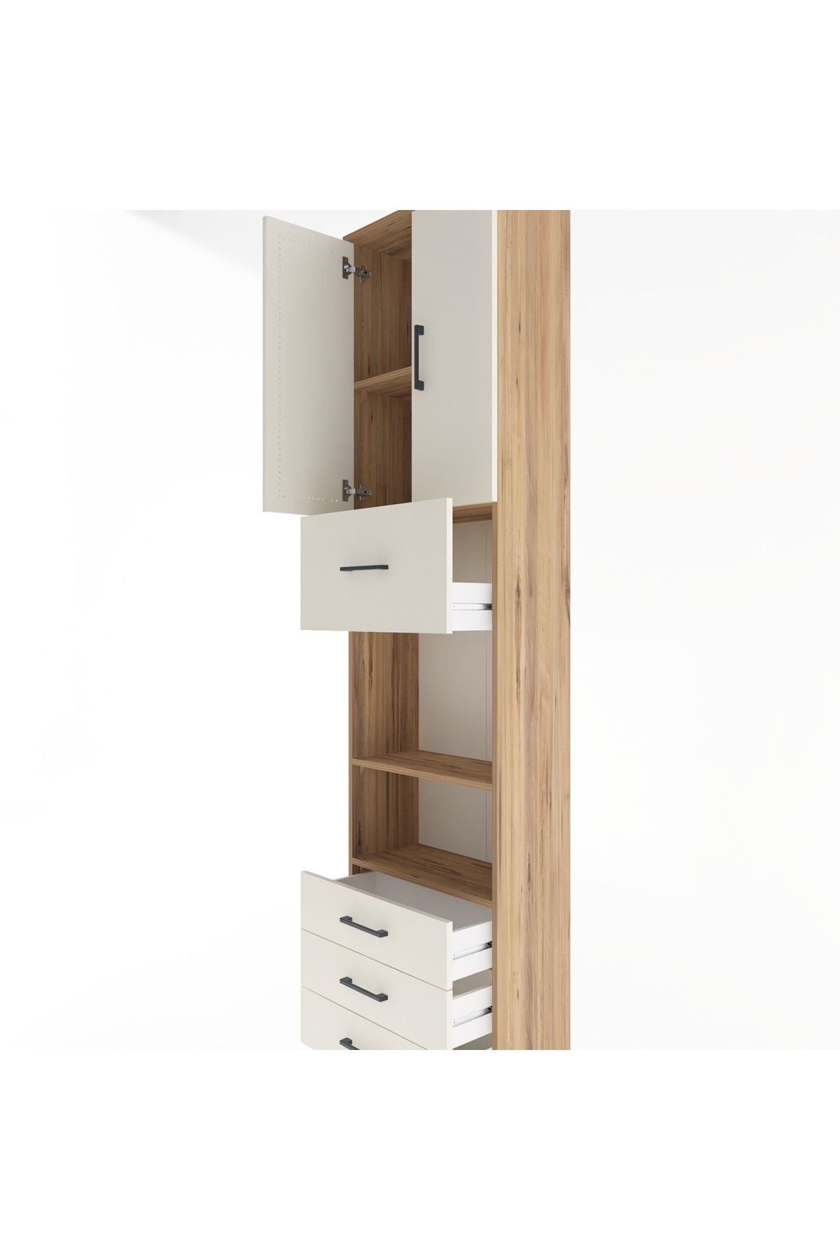 Arges Dolap 4 Raflı 4 Çekmeceli 2 Kapaklı 60x30x243 - S32M039V7A