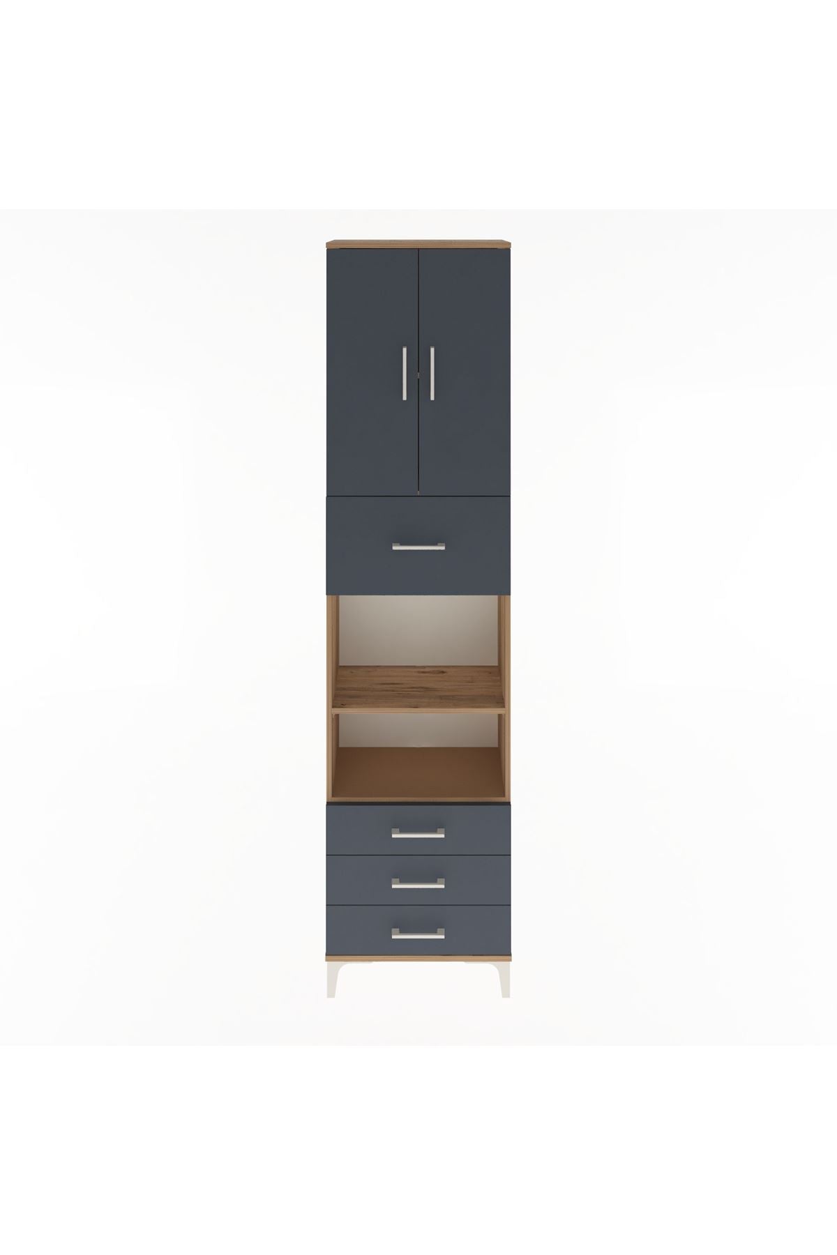Arges Dolap 4 Raflı 4 Çekmeceli 2 Kapaklı 60x30x243 - S32M039V8A
