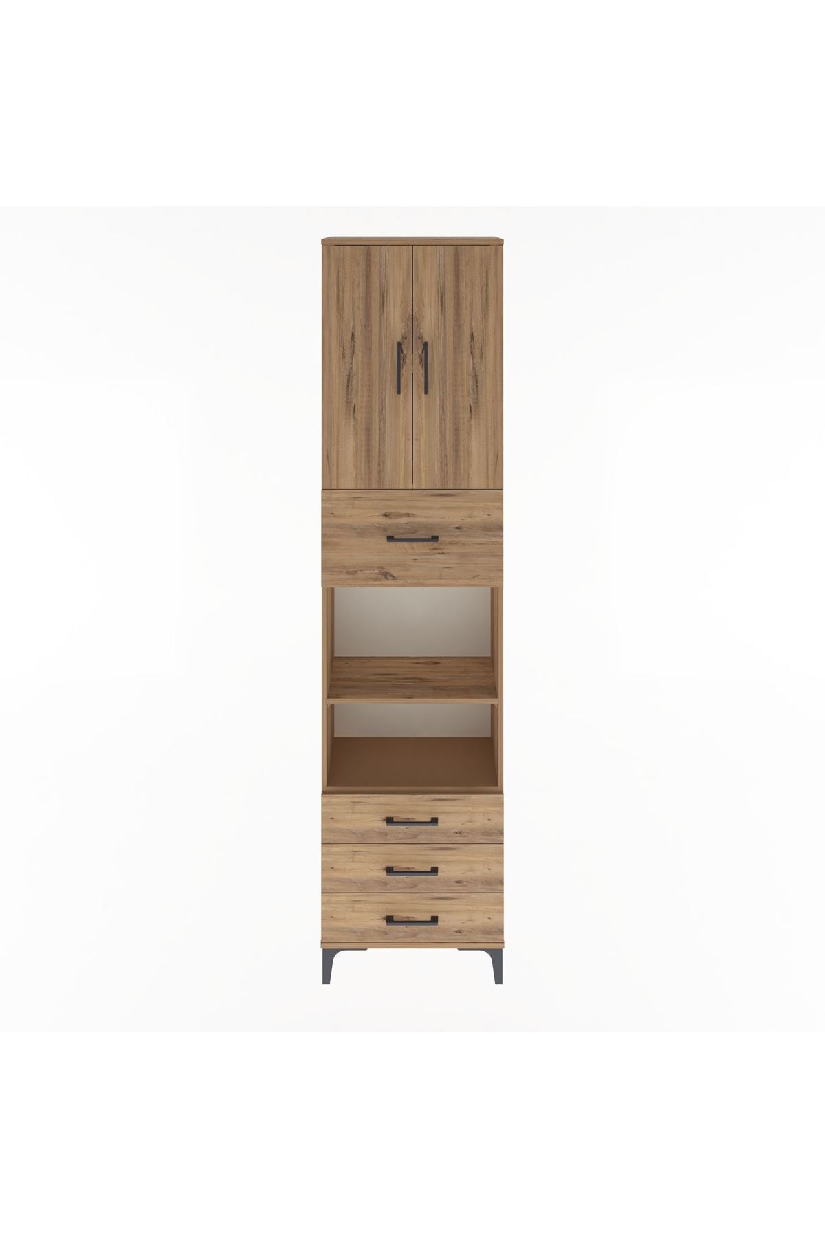 Arges Dolap 4 Raflı 4 Çekmeceli 2 Kapaklı 60x30x243 - S32M039V9A