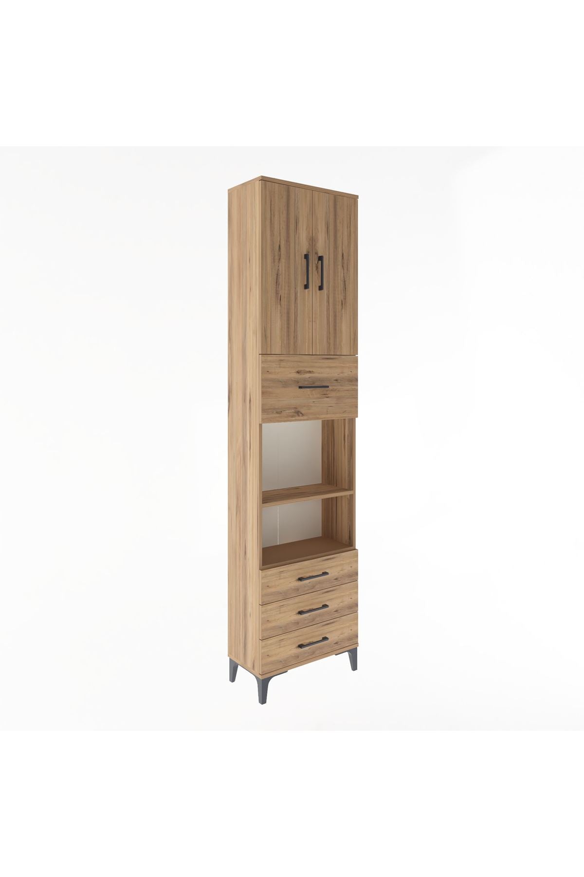 Arges Dolap 4 Raflı 4 Çekmeceli 2 Kapaklı 60x30x243 - S32M039V9A