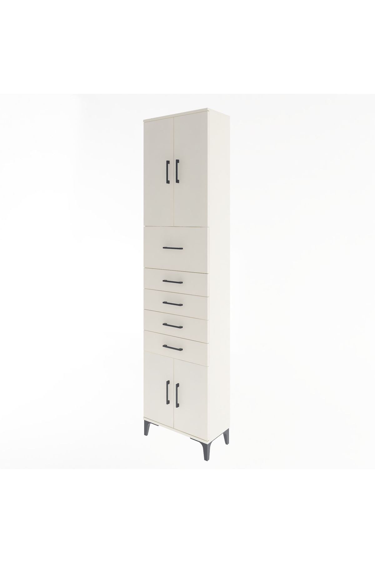 Arges Dolap 3 Raflı 5 Çekmeceli 4 Kapaklı 60x30x243 - S32M040V1A