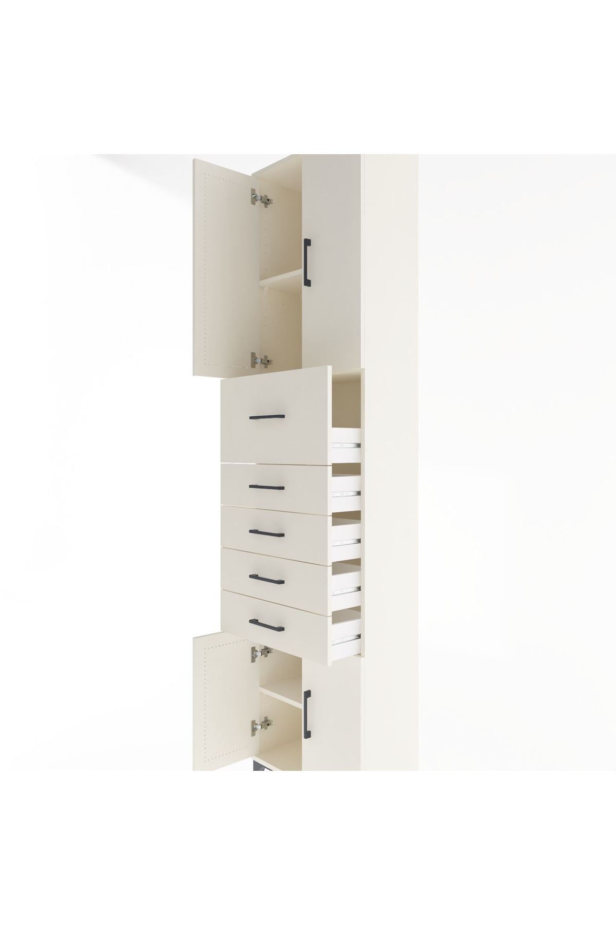 Arges Dolap 3 Raflı 5 Çekmeceli 4 Kapaklı 60x30x243 - S32M040V1A