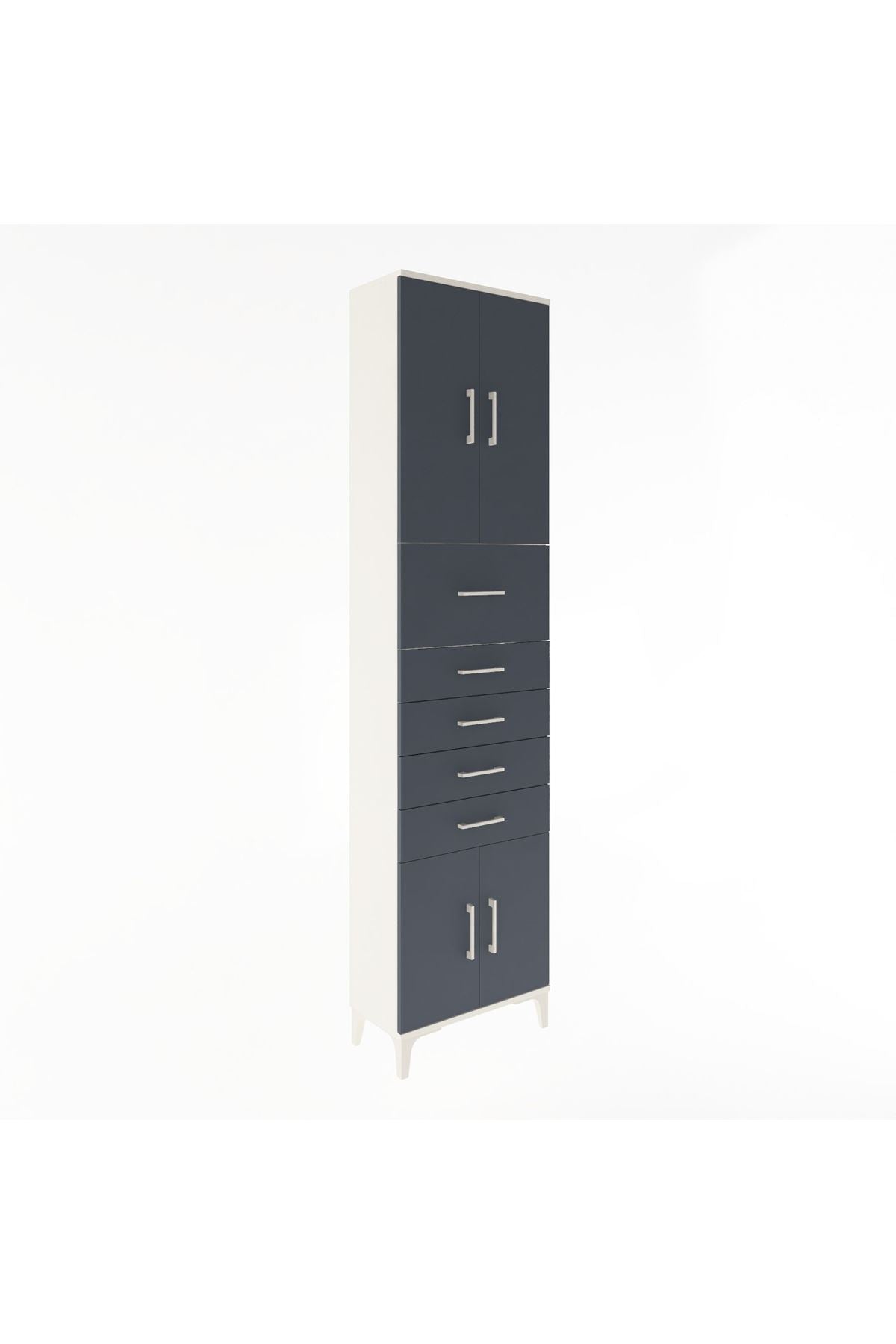 Arges Dolap 3 Raflı 5 Çekmeceli 4 Kapaklı 60x30x243 - S32M040V2A