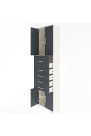 Arges Dolap 3 Raflı 5 Çekmeceli 4 Kapaklı 60x30x243 - S32M040V2A