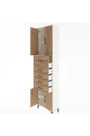 Arges Dolap 3 Raflı 5 Çekmeceli 4 Kapaklı 60x30x243 - S32M040V3A