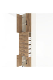 Arges Dolap 3 Raflı 5 Çekmeceli 4 Kapaklı 60x30x243 - S32M040V3A