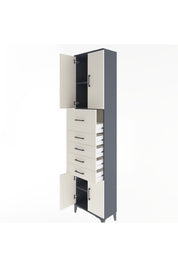 Arges Dolap 3 Raflı 5 Çekmeceli 4 Kapaklı 60x30x243 - S32M040V4A