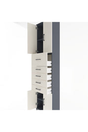 Arges Dolap 3 Raflı 5 Çekmeceli 4 Kapaklı 60x30x243 - S32M040V4A