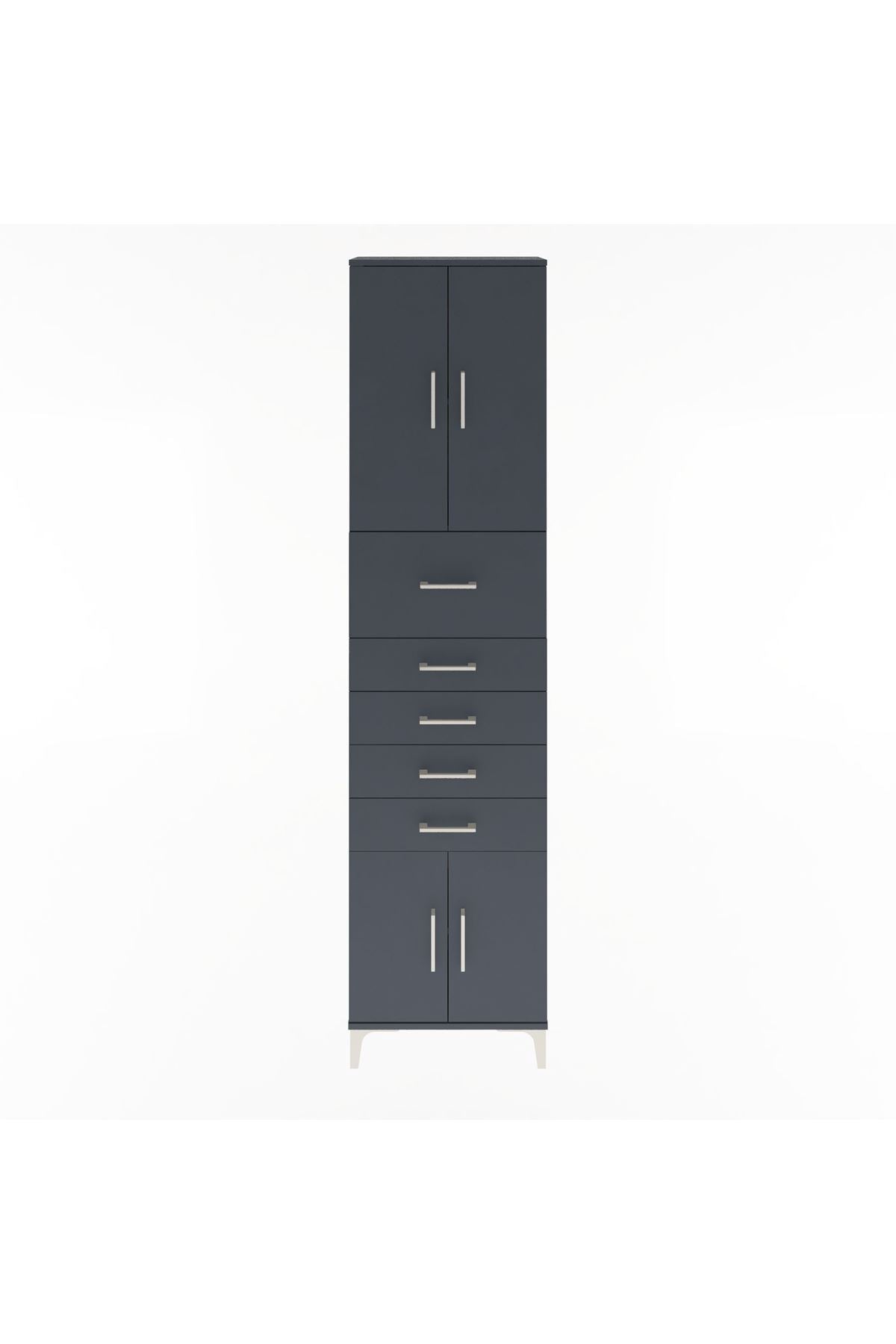Arges Dolap 3 Raflı 5 Çekmeceli 4 Kapaklı 60x30x243 - S32M040V5A
