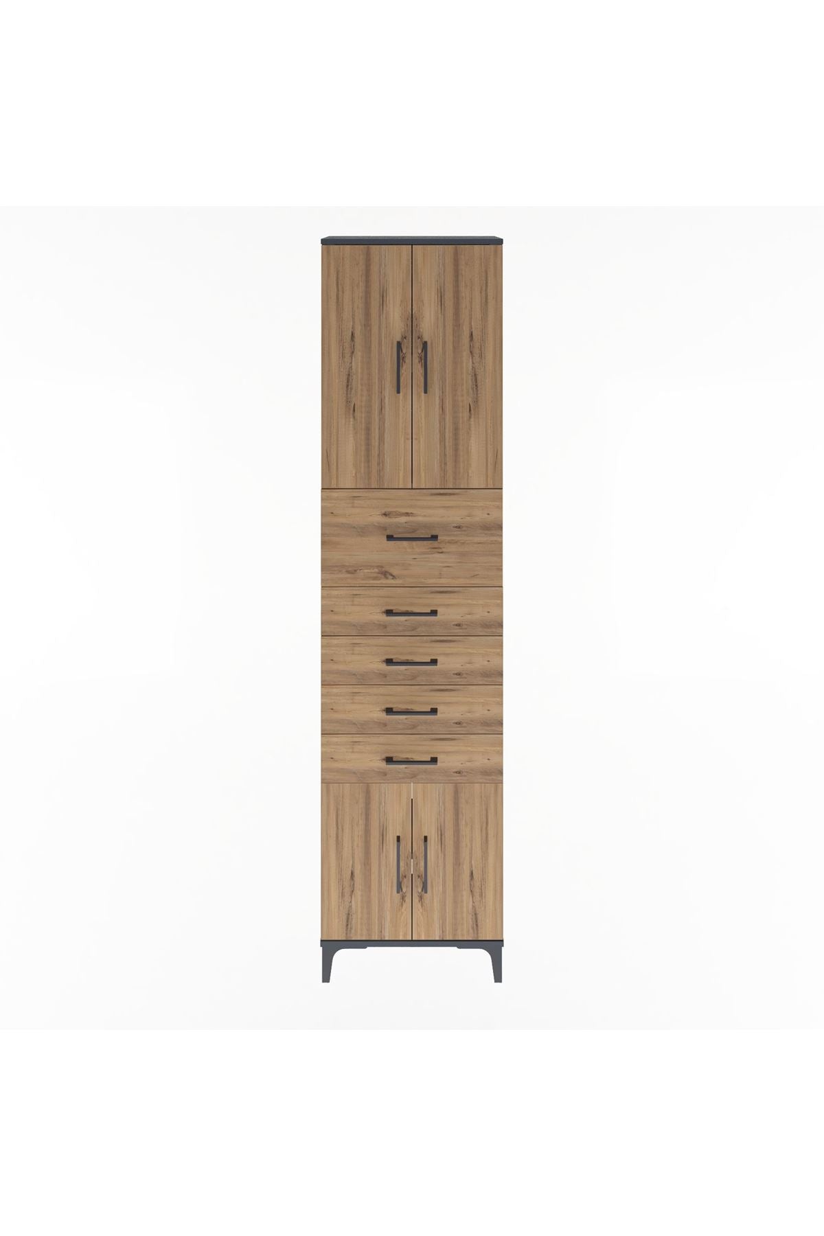 Arges Dolap 3 Raflı 5 Çekmeceli 4 Kapaklı 60x30x243 - S32M040V6A