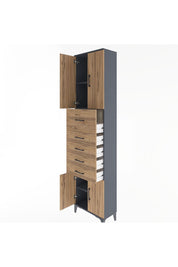 Arges Dolap 3 Raflı 5 Çekmeceli 4 Kapaklı 60x30x243 - S32M040V6A