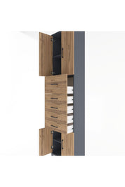 Arges Dolap 3 Raflı 5 Çekmeceli 4 Kapaklı 60x30x243 - S32M040V6A