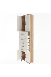 Arges Dolap 3 Raflı 5 Çekmeceli 4 Kapaklı 60x30x243 - S32M040V7A