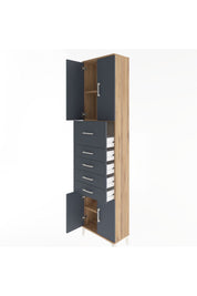 Arges Dolap 3 Raflı 5 Çekmeceli 4 Kapaklı 60x30x243 - S32M040V8A