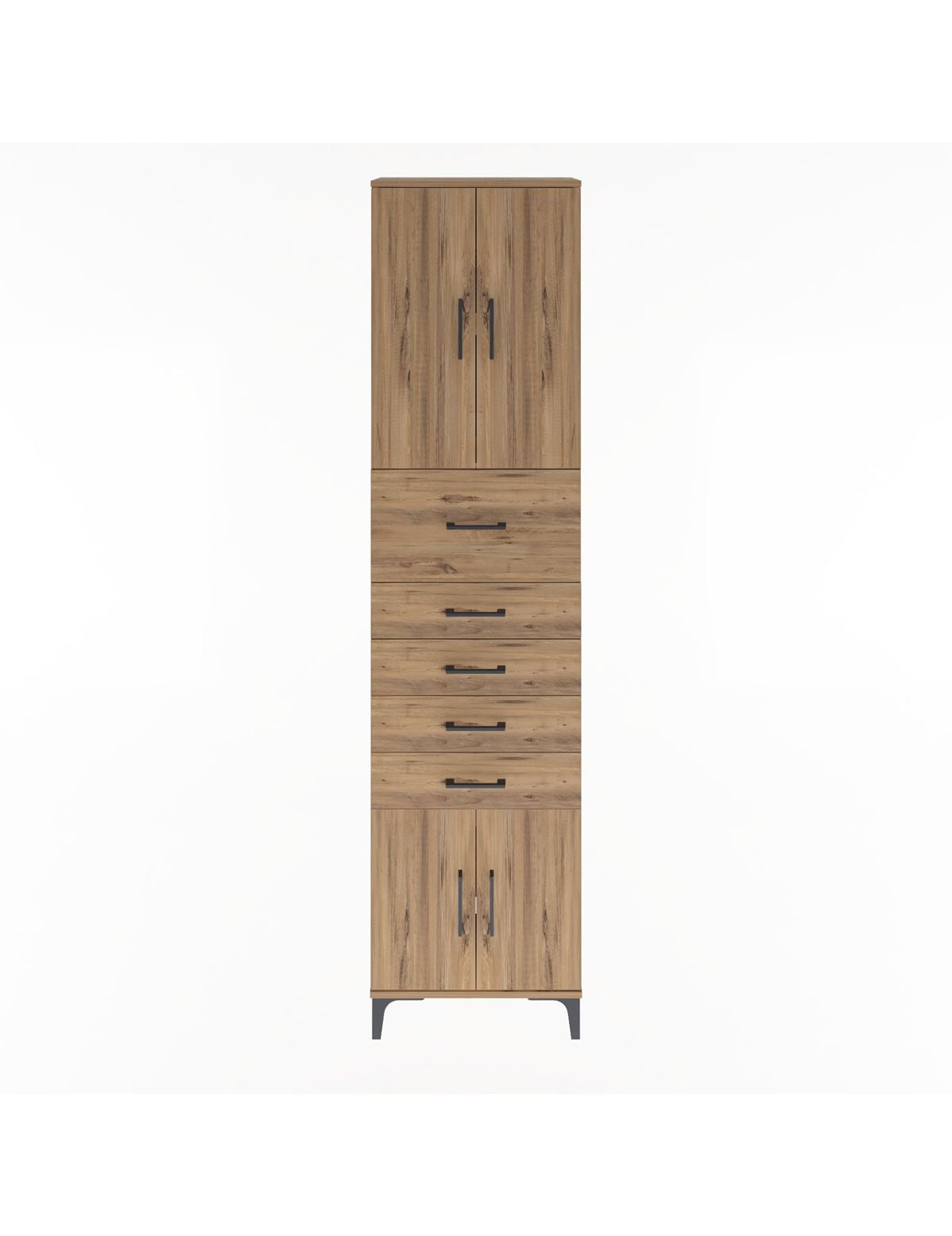Arges Dolap 3 Raflı 5 Çekmeceli 4 Kapaklı 60x30x243 - S32M040V9A