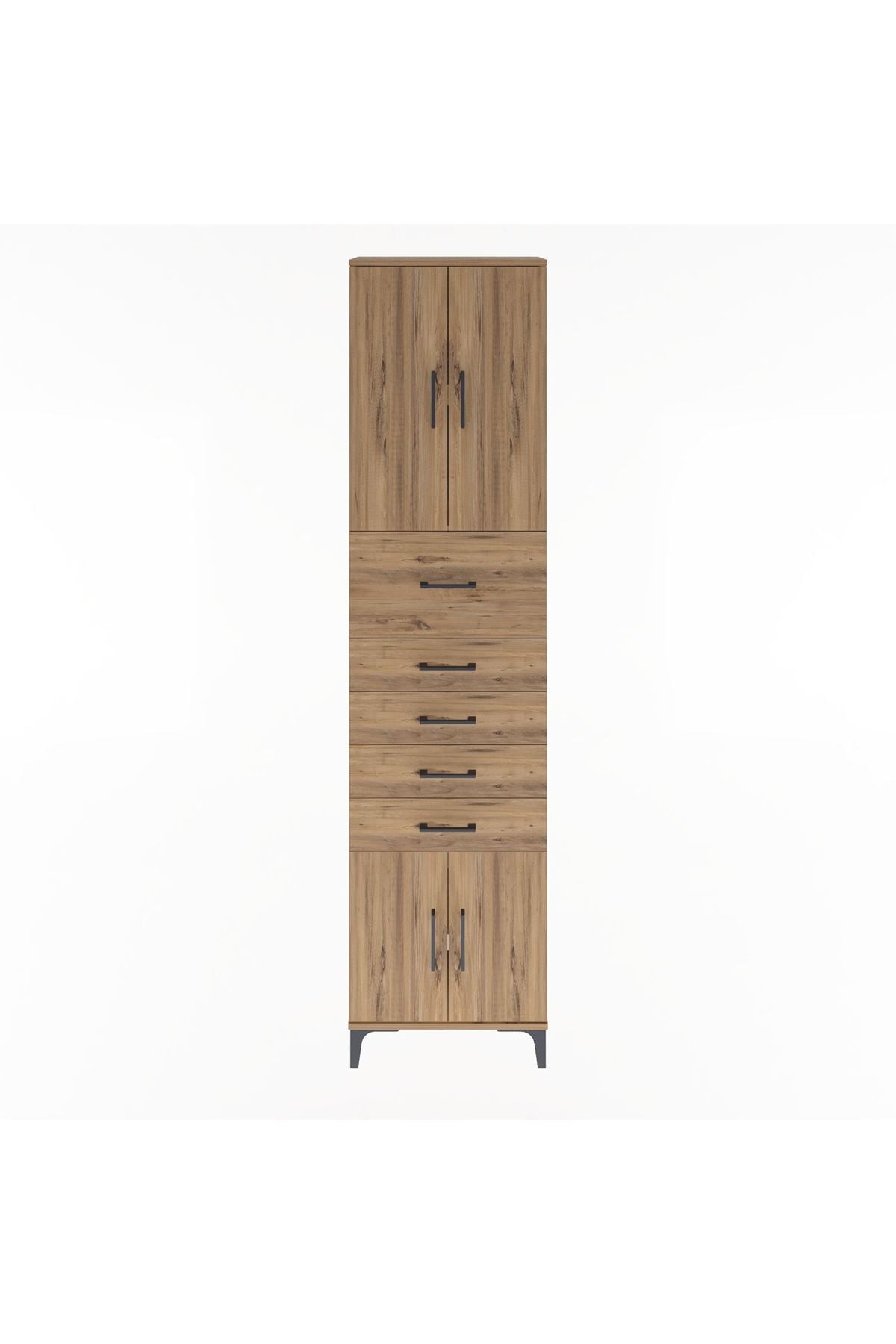 Arges Dolap 3 Raflı 5 Çekmeceli 4 Kapaklı 60x30x243 - S32M040V9A