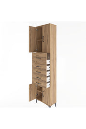 Arges Dolap 3 Raflı 5 Çekmeceli 4 Kapaklı 60x30x243 - S32M040V9A