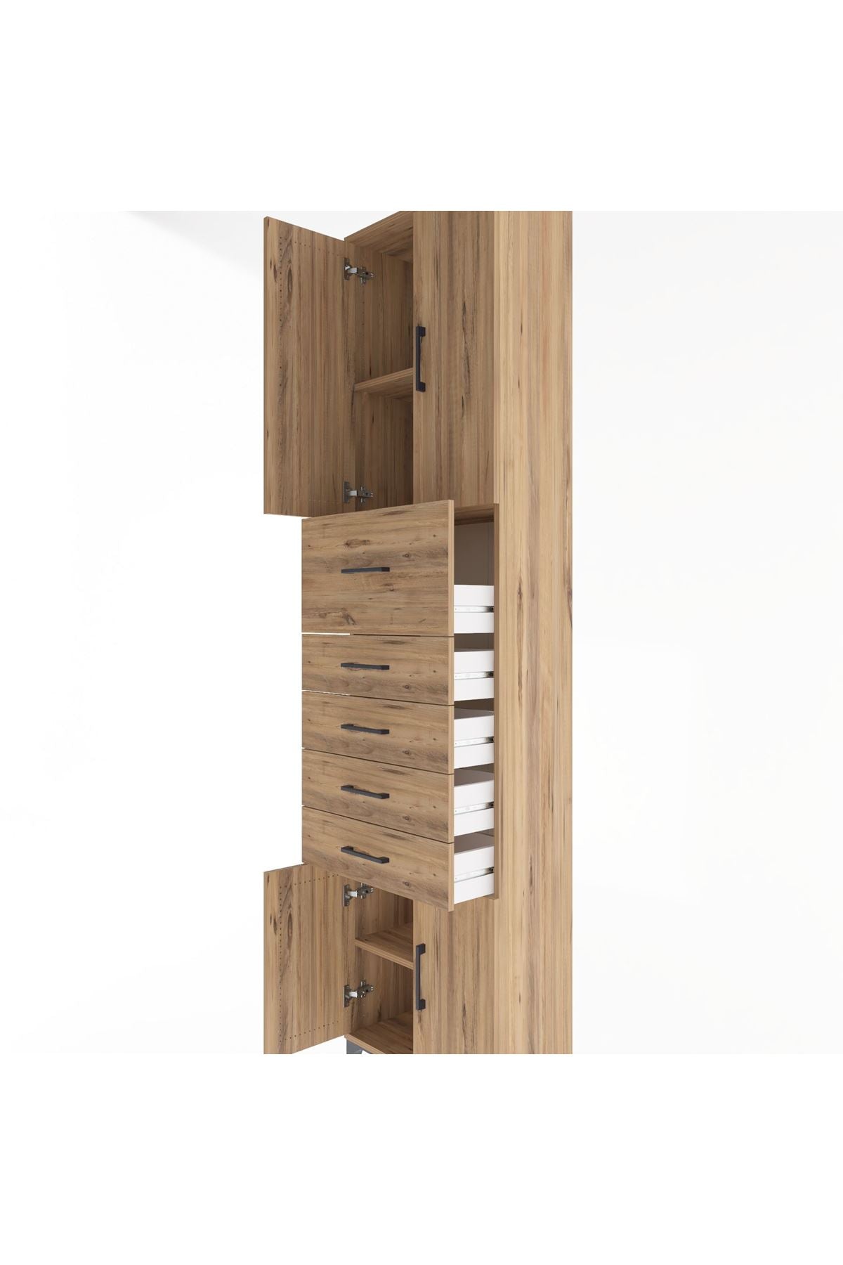 Arges Dolap 3 Raflı 5 Çekmeceli 4 Kapaklı 60x30x243 - S32M040V9A