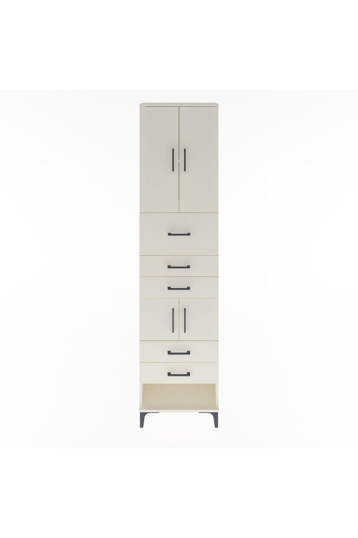 Arges Dolap 3 Raflı 5 Çekmeceli 4 Kapaklı 60x30x243 - S32M041V1A
