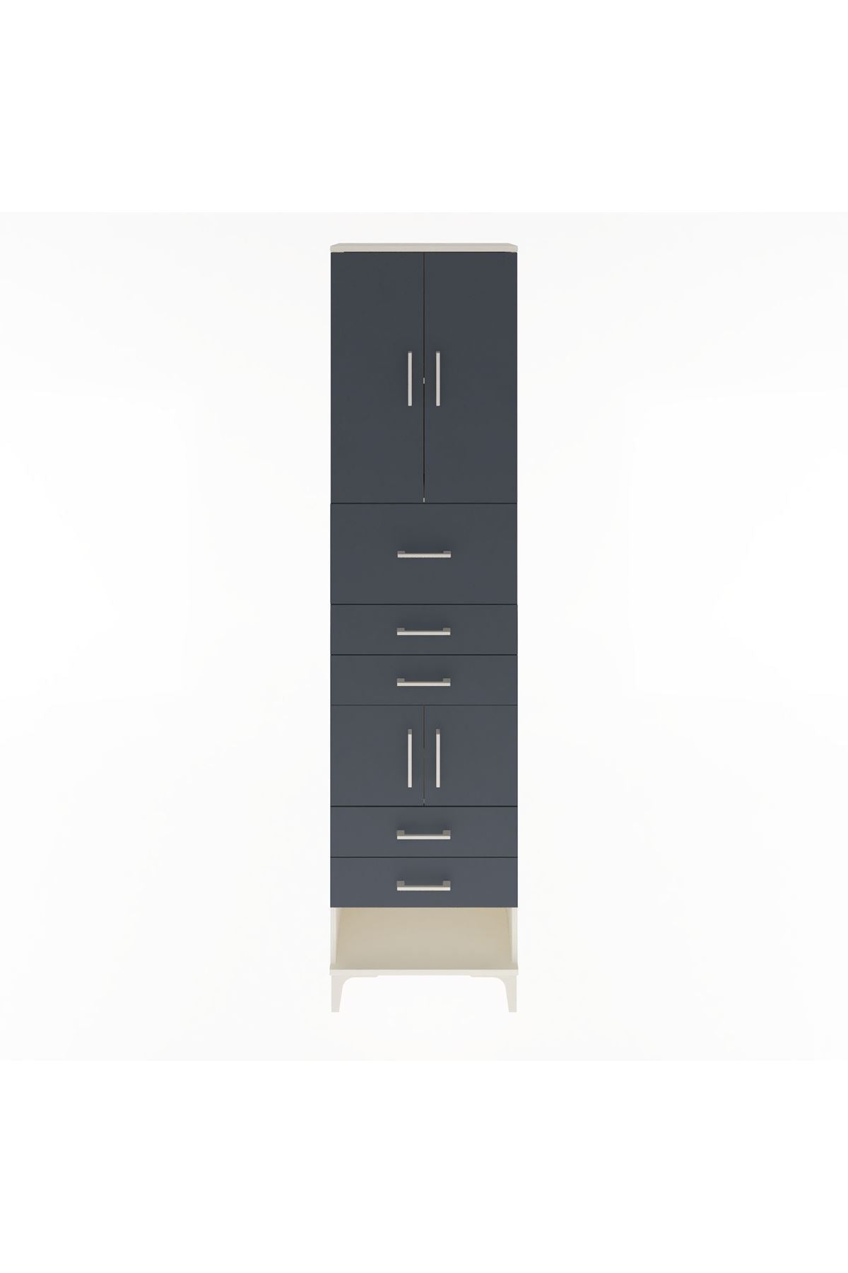 Arges Dolap 3 Raflı 5 Çekmeceli 4 Kapaklı 60x30x243 - S32M041V2A
