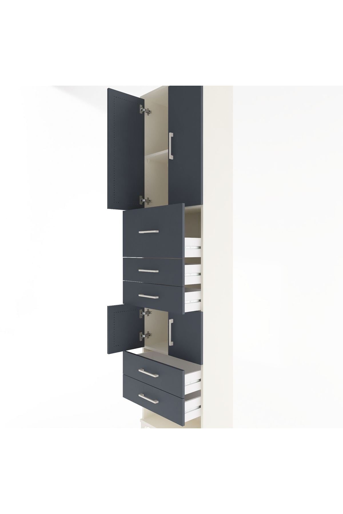 Arges Dolap 3 Raflı 5 Çekmeceli 4 Kapaklı 60x30x243 - S32M041V2A