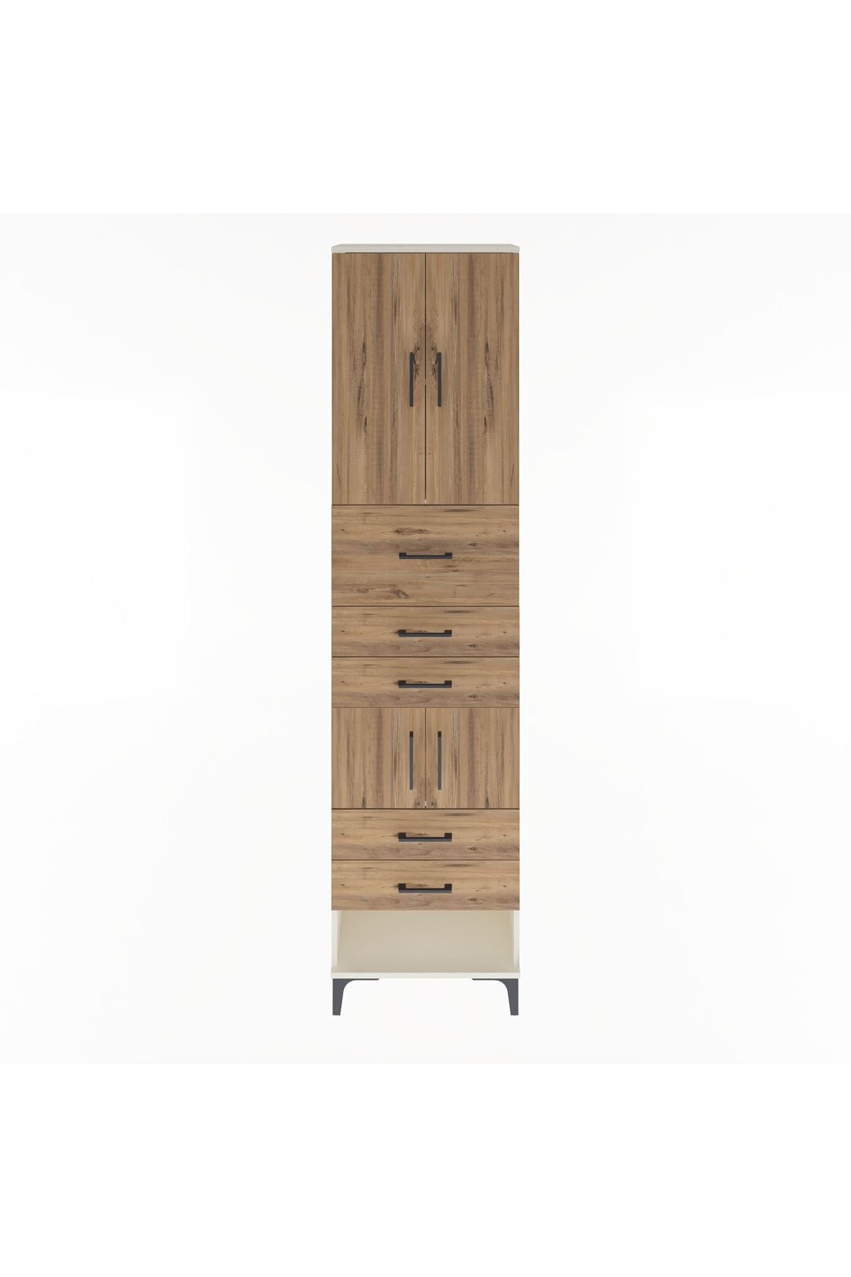 Arges Dolap 3 Raflı 5 Çekmeceli 4 Kapaklı 60x30x243 - S32M041V3A