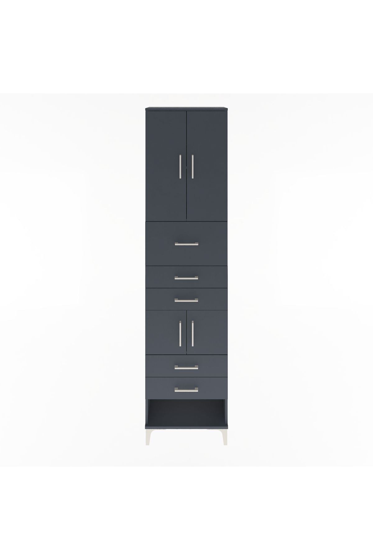 Arges Dolap 3 Raflı 5 Çekmeceli 4 Kapaklı 60x30x243 - S32M041V5A