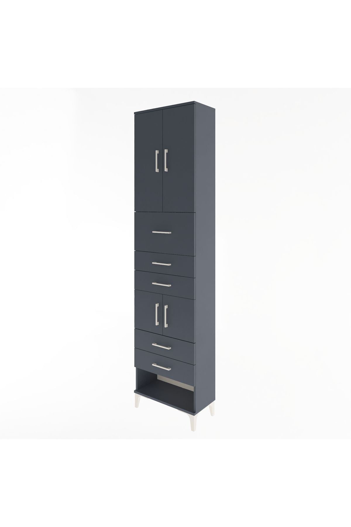 Arges Dolap 3 Raflı 5 Çekmeceli 4 Kapaklı 60x30x243 - S32M041V5A
