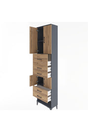 Arges Dolap 3 Raflı 5 Çekmeceli 4 Kapaklı 60x30x243 - S32M041V6A
