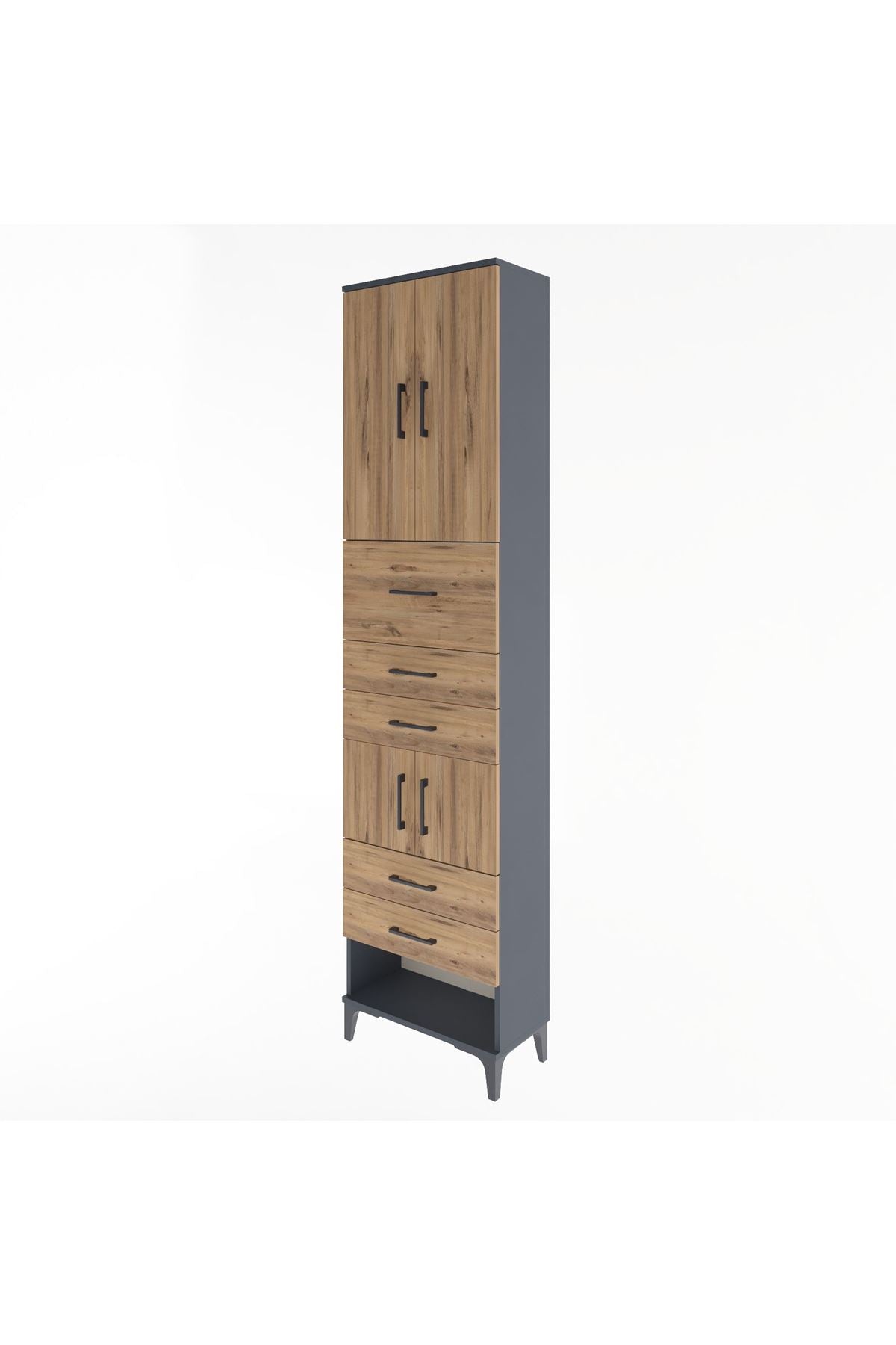 Arges Dolap 3 Raflı 5 Çekmeceli 4 Kapaklı 60x30x243 - S32M041V6A