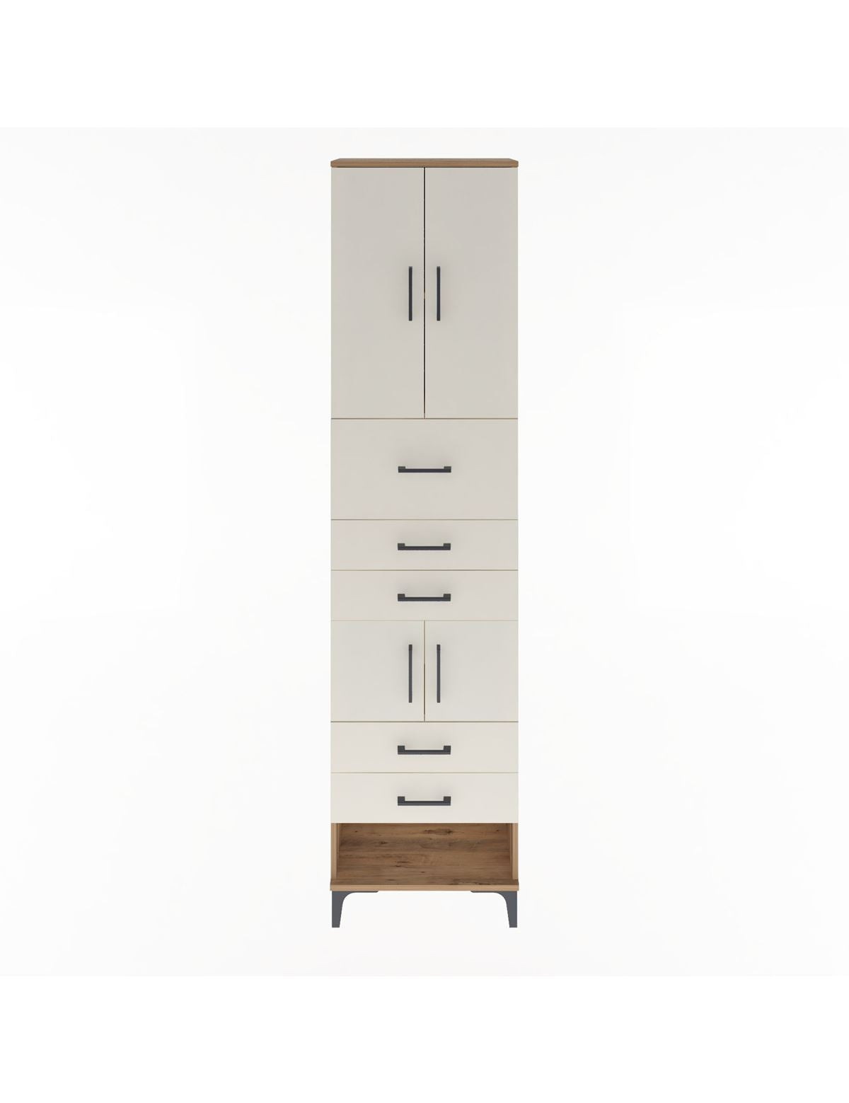 Arges Dolap 3 Raflı 5 Çekmeceli 4 Kapaklı 60x30x243 - S32M041V7A