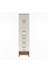 Arges Dolap 3 Raflı 5 Çekmeceli 4 Kapaklı 60x30x243