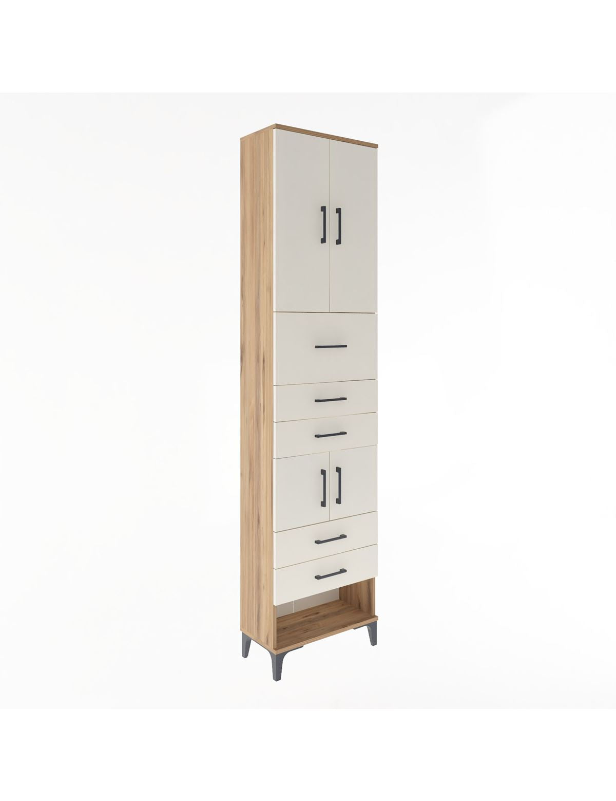 Arges Dolap 3 Raflı 5 Çekmeceli 4 Kapaklı 60x30x243 - S32M041V7A