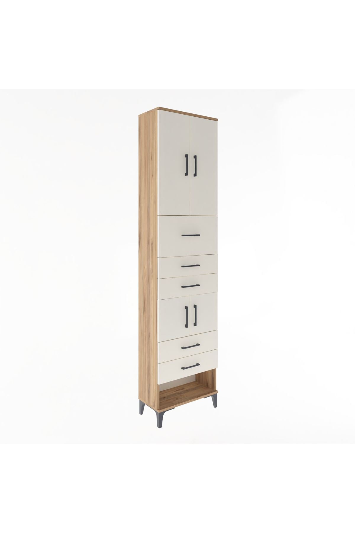 Arges Dolap 3 Raflı 5 Çekmeceli 4 Kapaklı 60x30x243 - S32M041V7A