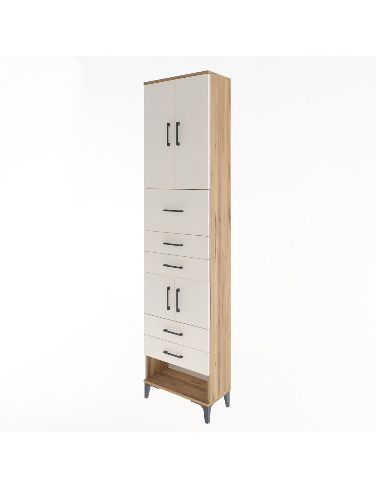 Arges Dolap 3 Raflı 5 Çekmeceli 4 Kapaklı 60x30x243 - S32M041V7A