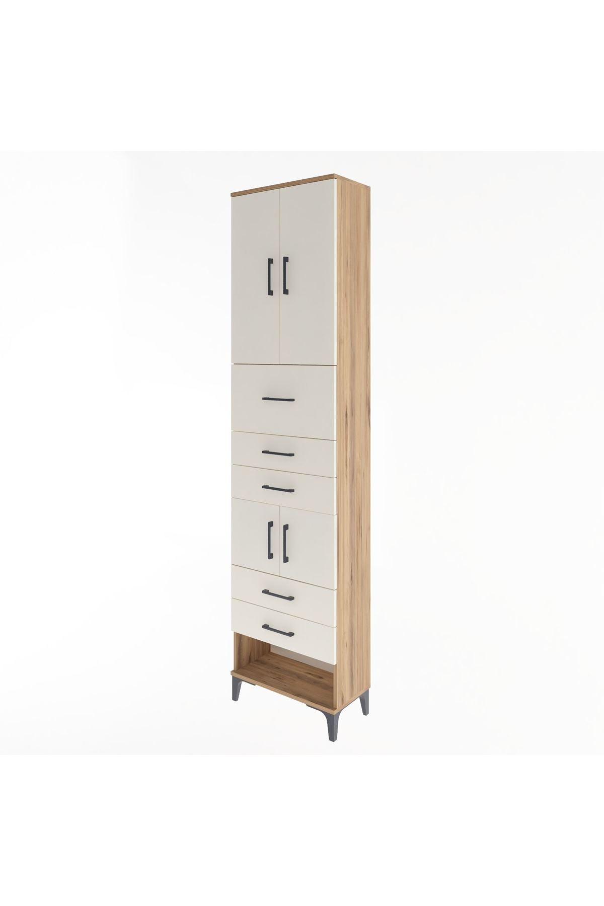 Arges Dolap 3 Raflı 5 Çekmeceli 4 Kapaklı 60x30x243 - S32M041V7A