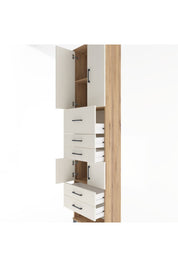 Arges Dolap 3 Raflı 5 Çekmeceli 4 Kapaklı 60x30x243 - S32M041V7A