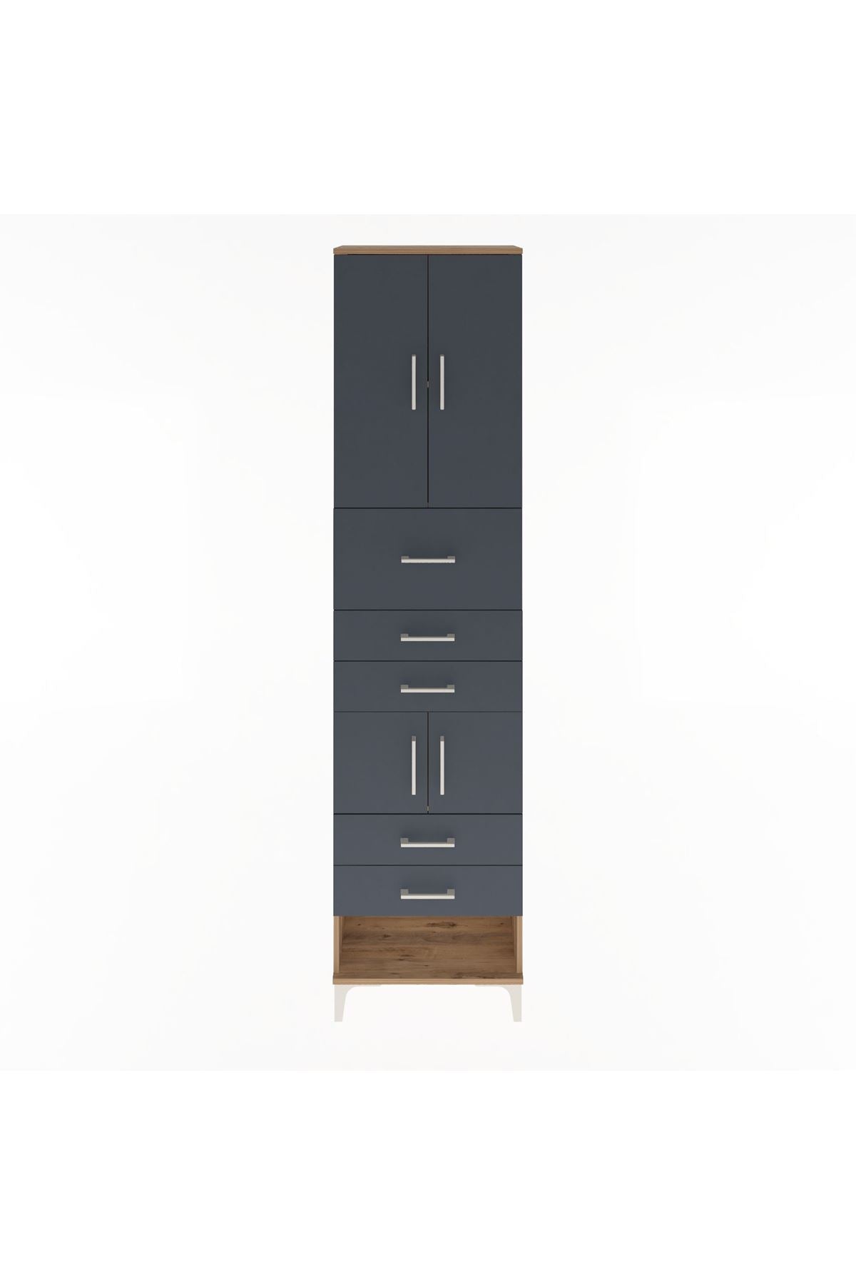 Arges Dolap 3 Raflı 5 Çekmeceli 4 Kapaklı 60x30x243 - S32M041V8A