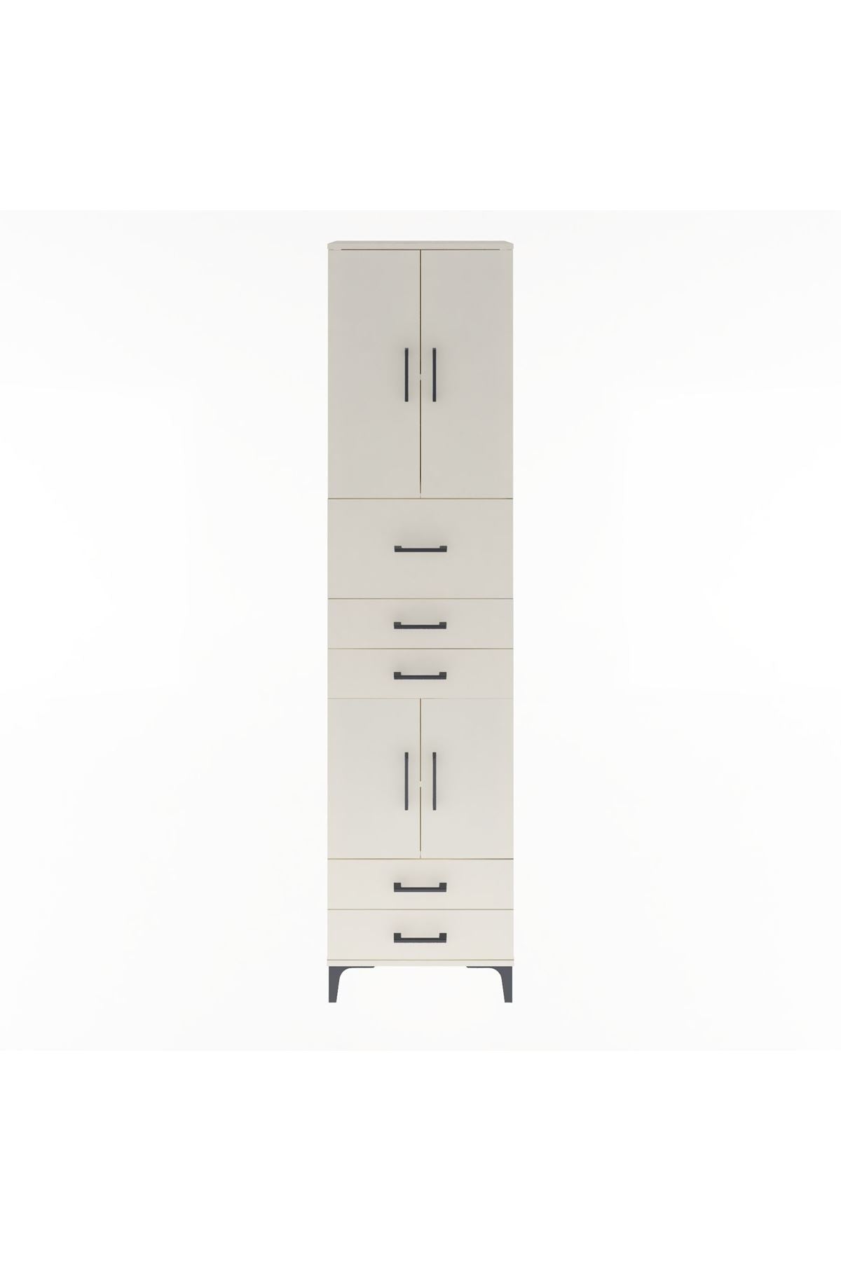 Arges Dolap 4 Raflı 5 Çekmeceli 4 Kapaklı 60x30x243 - S32M042V1A