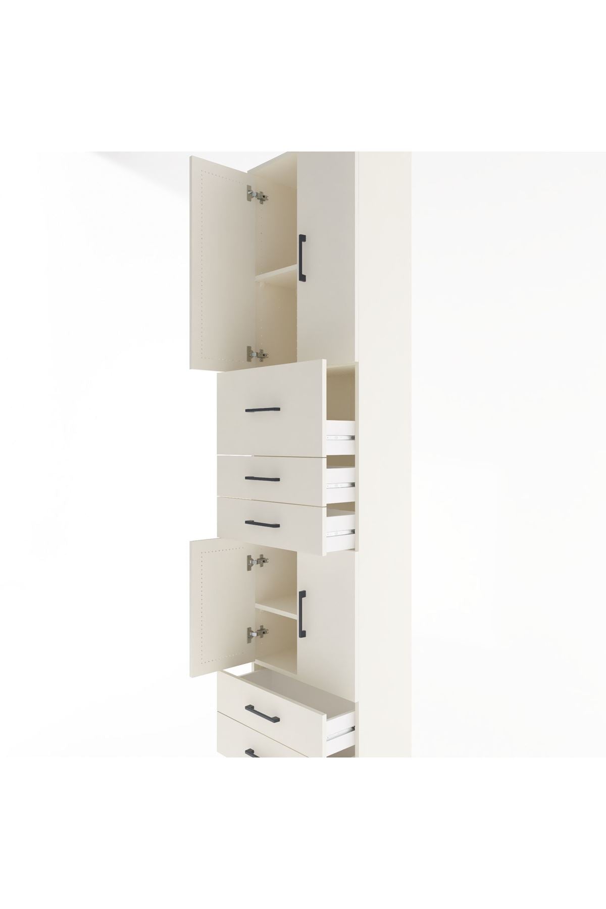 Arges Dolap 4 Raflı 5 Çekmeceli 4 Kapaklı 60x30x243 - S32M042V1A