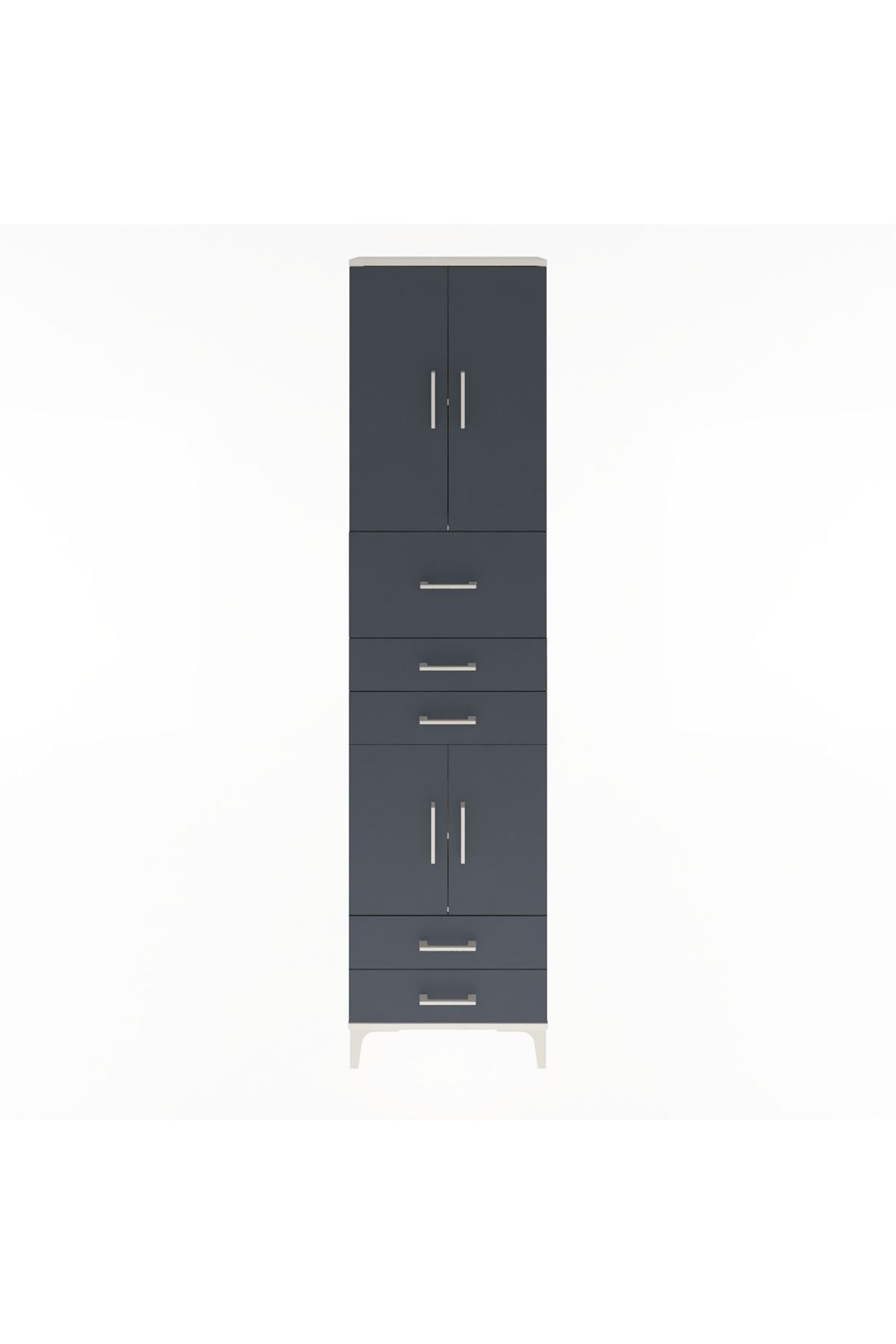 Arges Dolap 4 Raflı 5 Çekmeceli 4 Kapaklı 60x30x243 - S32M042V2A