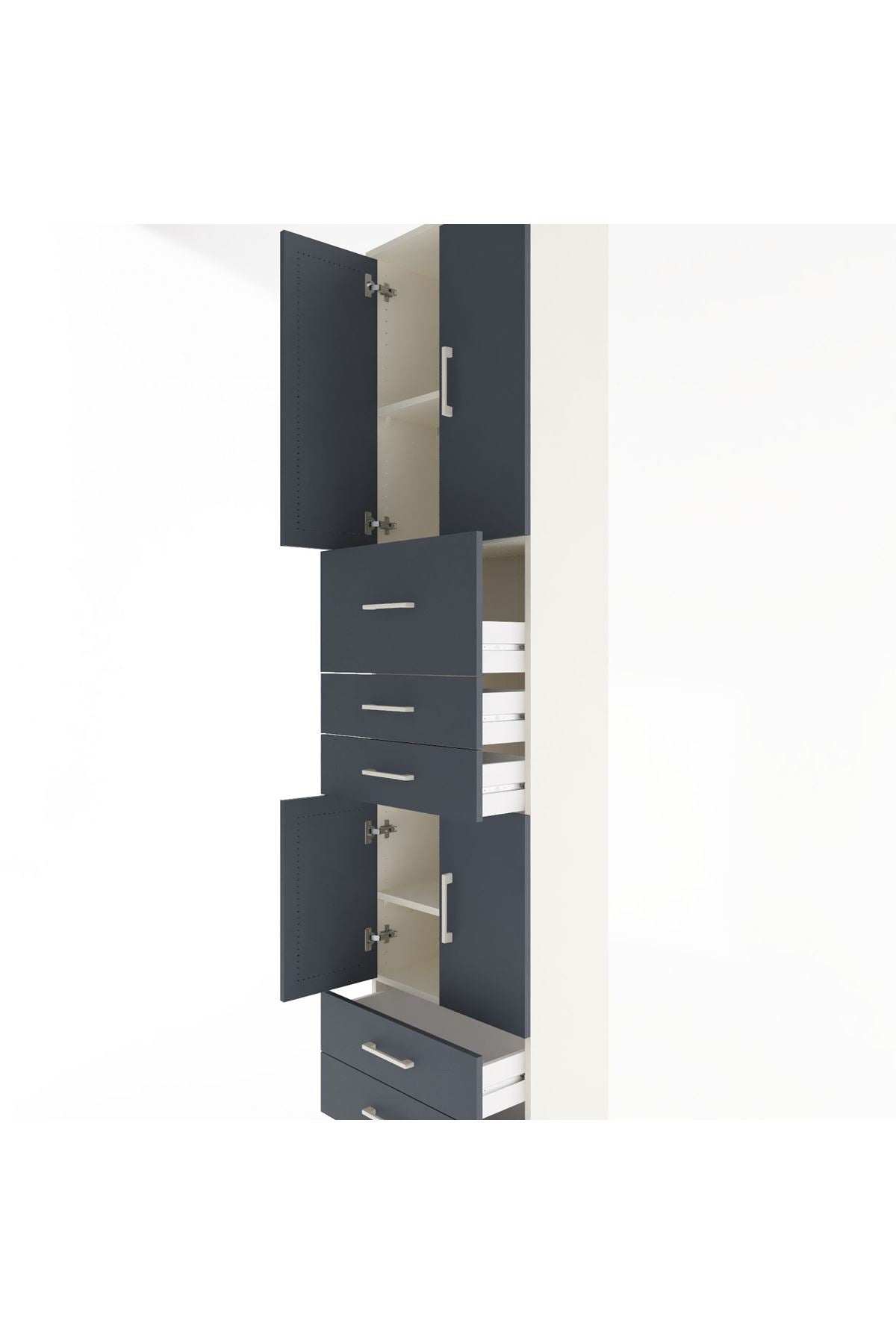 Arges Dolap 4 Raflı 5 Çekmeceli 4 Kapaklı 60x30x243 - S32M042V2A