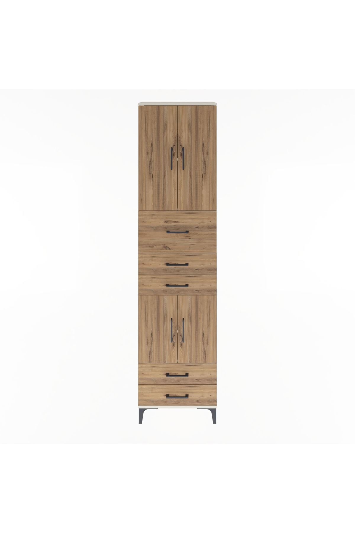 Arges Dolap 4 Raflı 5 Çekmeceli 4 Kapaklı 60x30x243 - S32M042V3A