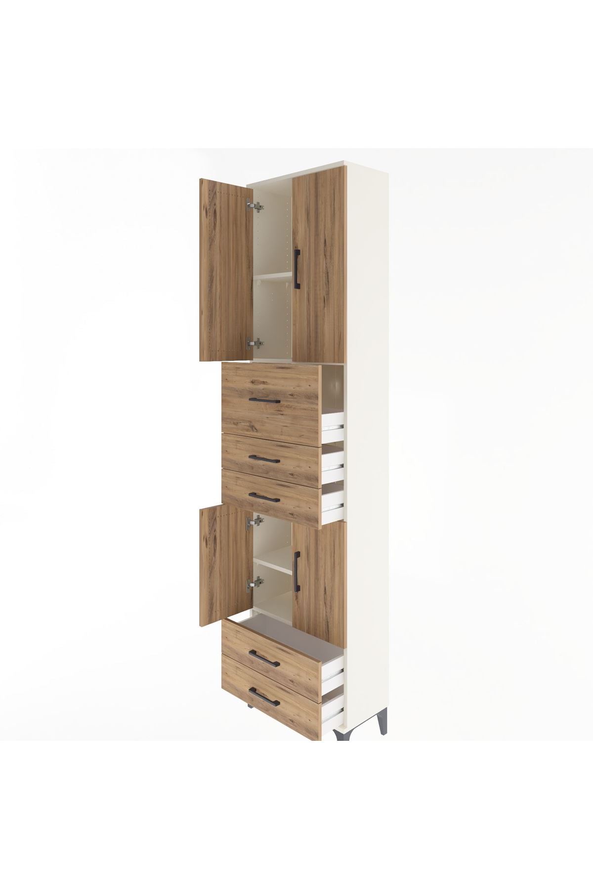 Arges Dolap 4 Raflı 5 Çekmeceli 4 Kapaklı 60x30x243 - S32M042V3A