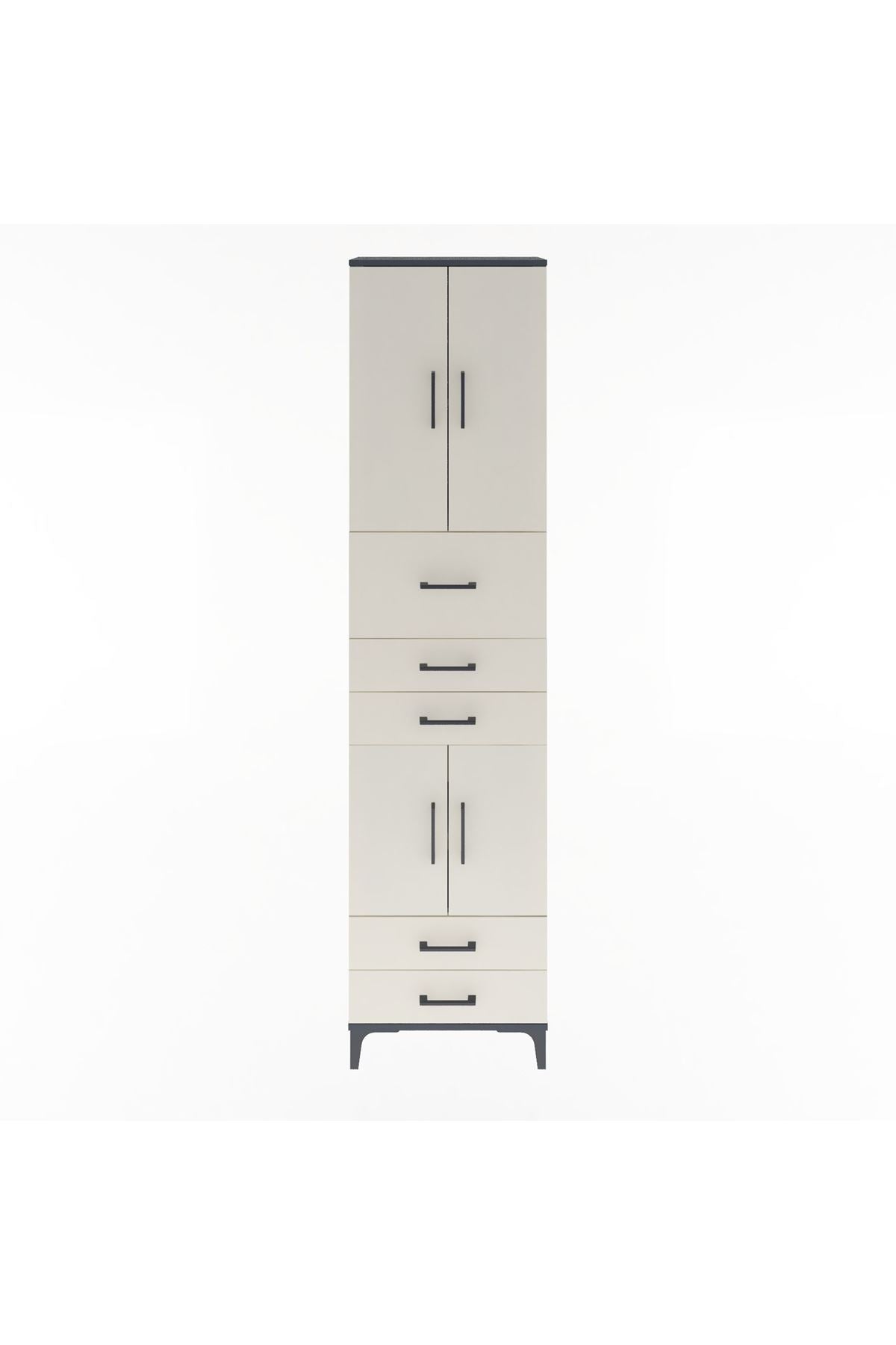 Arges Dolap 4 Raflı 5 Çekmeceli 4 Kapaklı 60x30x243 - S32M042V4A