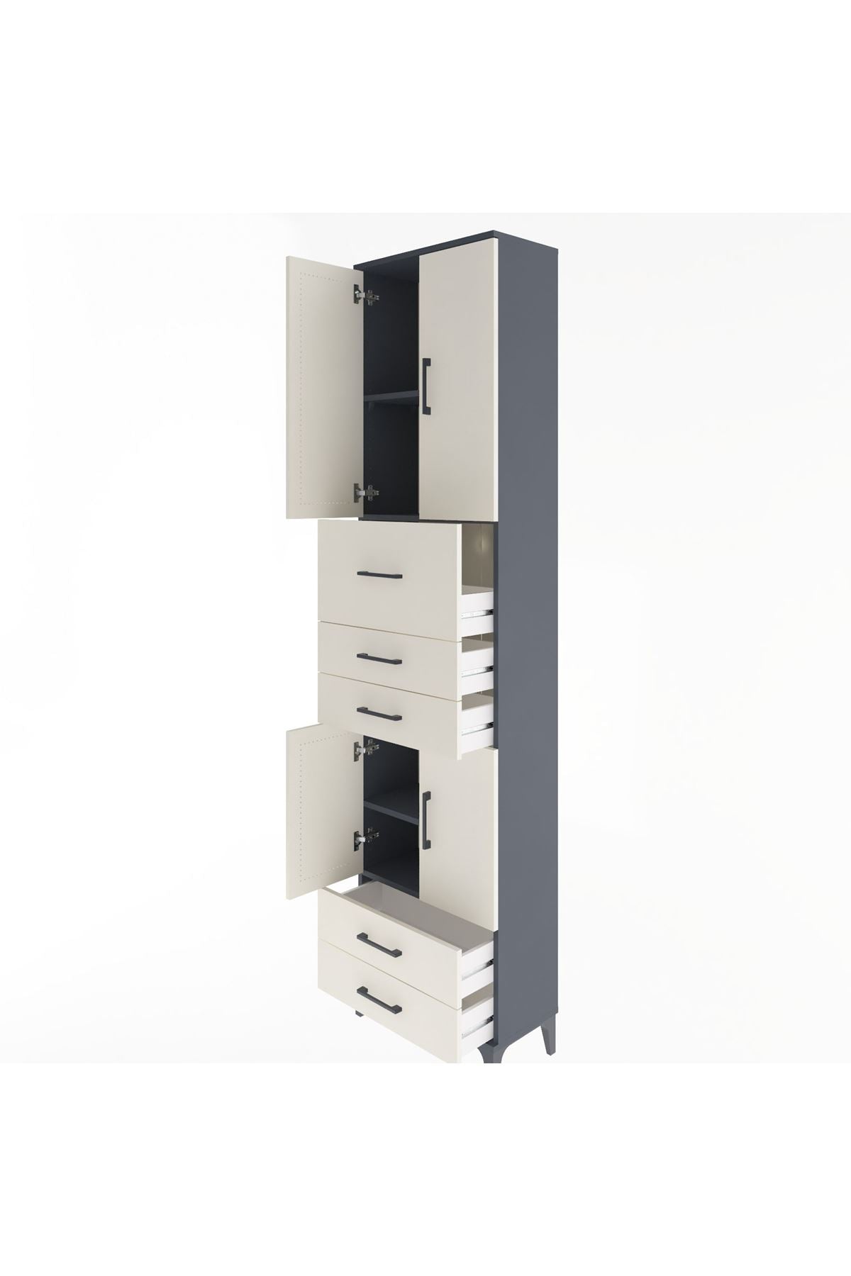 Arges Dolap 4 Raflı 5 Çekmeceli 4 Kapaklı 60x30x243 - S32M042V4A
