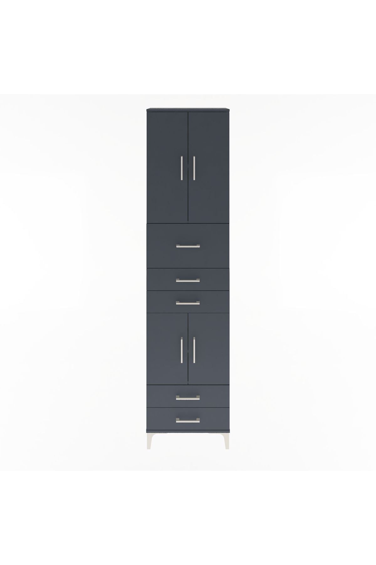 Arges Dolap 4 Raflı 5 Çekmeceli 4 Kapaklı 60x30x243 - S32M042V5A