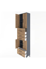 Arges Dolap 4 Raflı 5 Çekmeceli 4 Kapaklı 60x30x243 - S32M042V6A