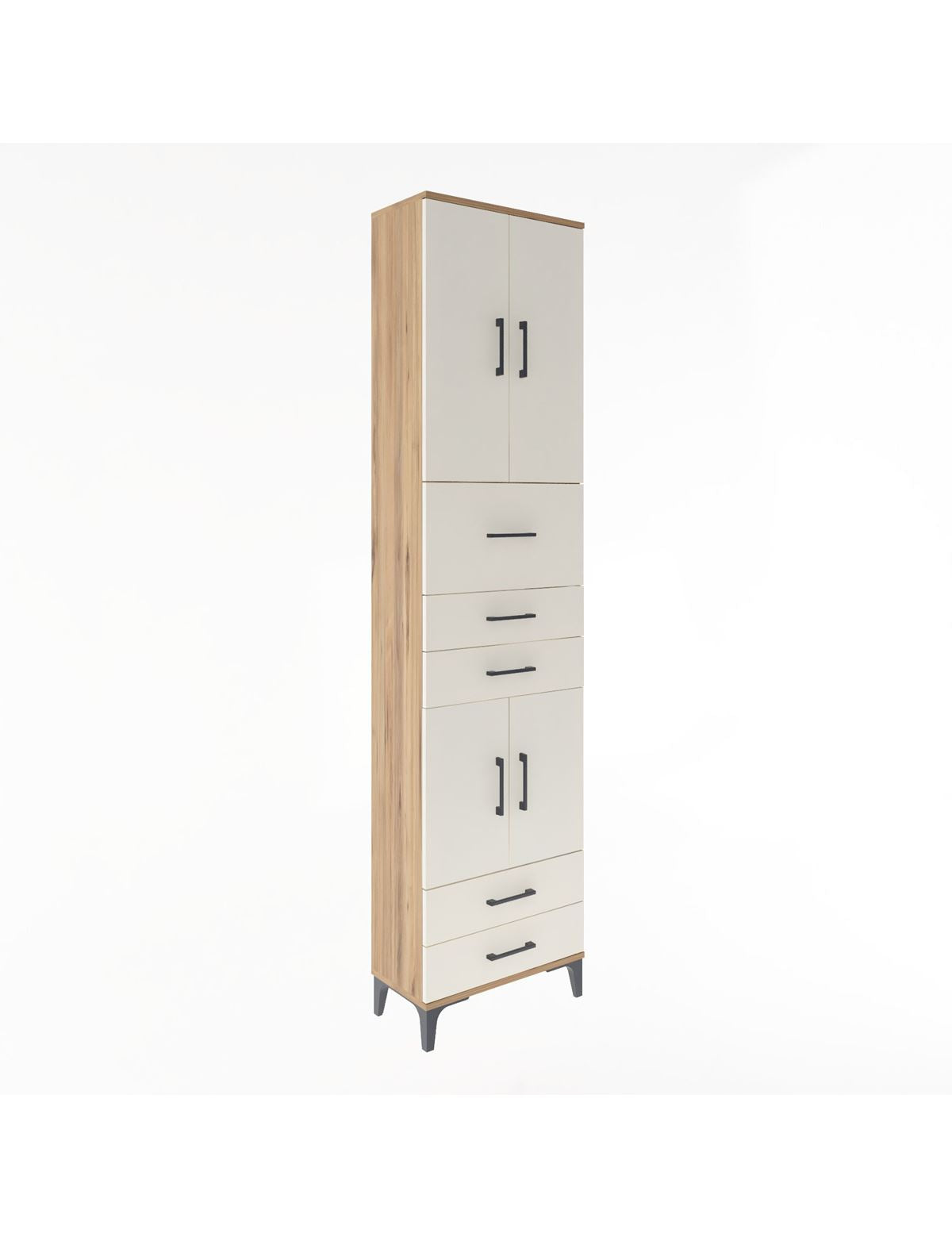 Arges Dolap 4 Raflı 5 Çekmeceli 4 Kapaklı 60x30x243 - S32M042V7A