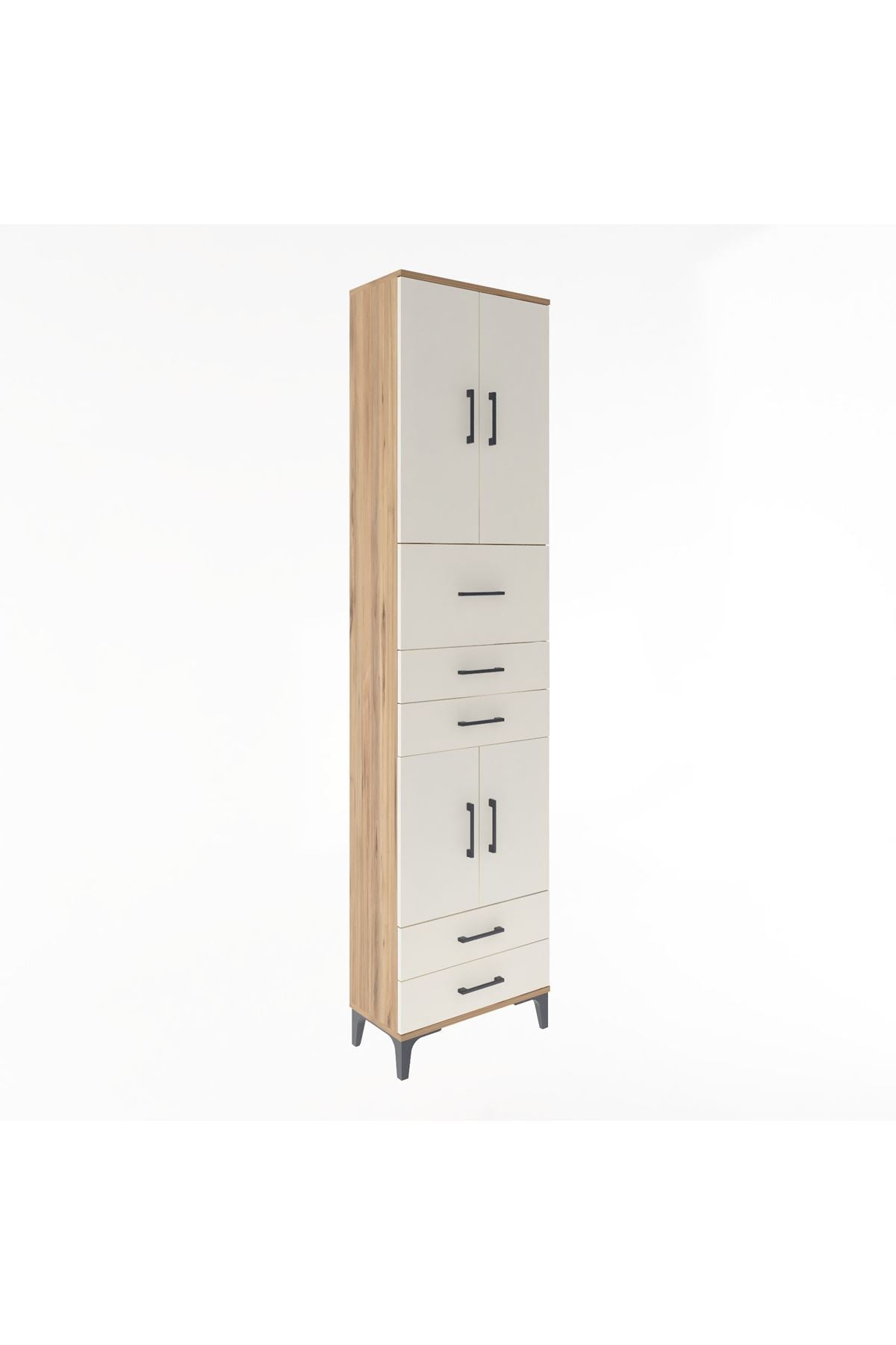 Arges Dolap 4 Raflı 5 Çekmeceli 4 Kapaklı 60x30x243 - S32M042V7A